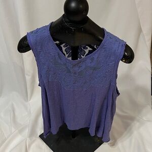 Free People Lavender Lace Tank Top